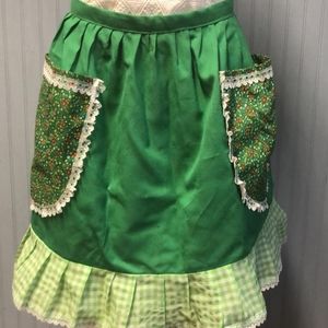 Apron Mandil Kitchen Apron Handcrafted Floral Pocket Woman Mexican Traditional